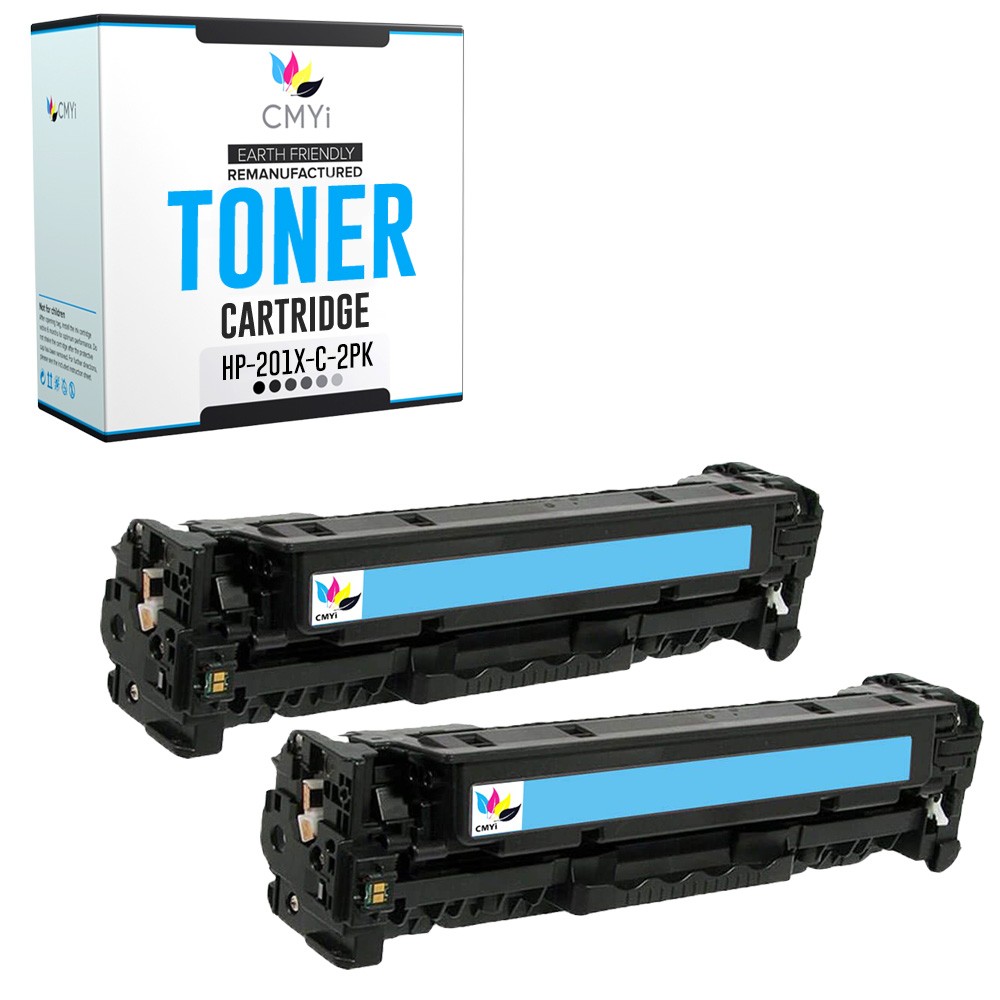 CMYi 2PK Replacement 201X Cyan Cartridge for HP Color LaserJet Pro MFP M277n
