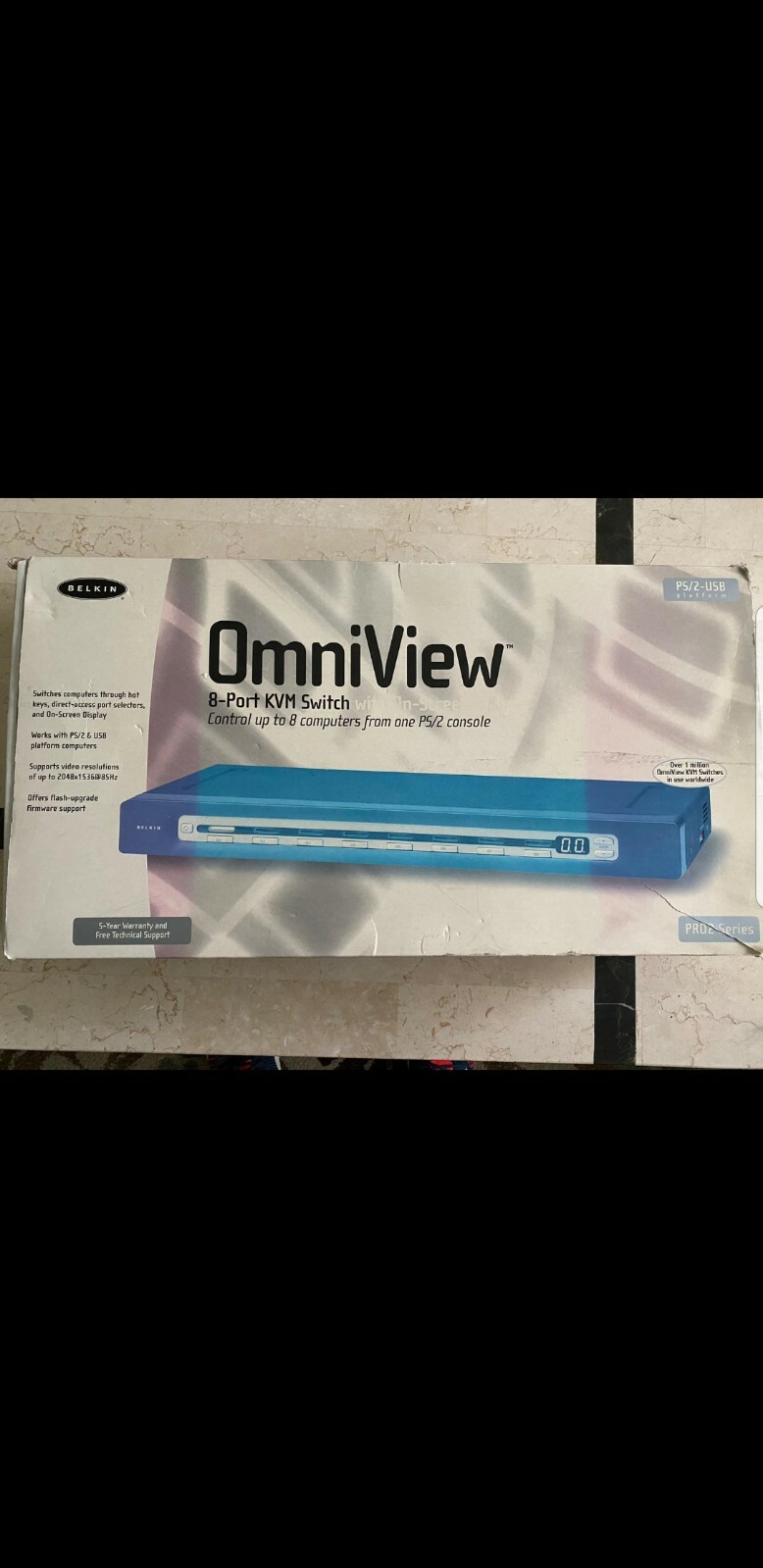 Belkin F1DA108T Omniview 8-Port Pro2 OSD Rack PS2/USB KVM Switch