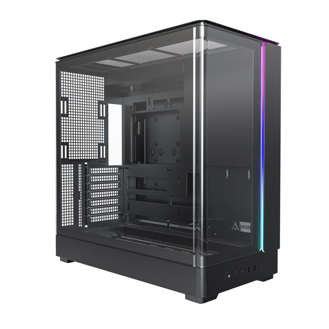 MONTECH KING 45 KING45B ATX PC Case Curved Panoramic Glass Chimney Airflow Black