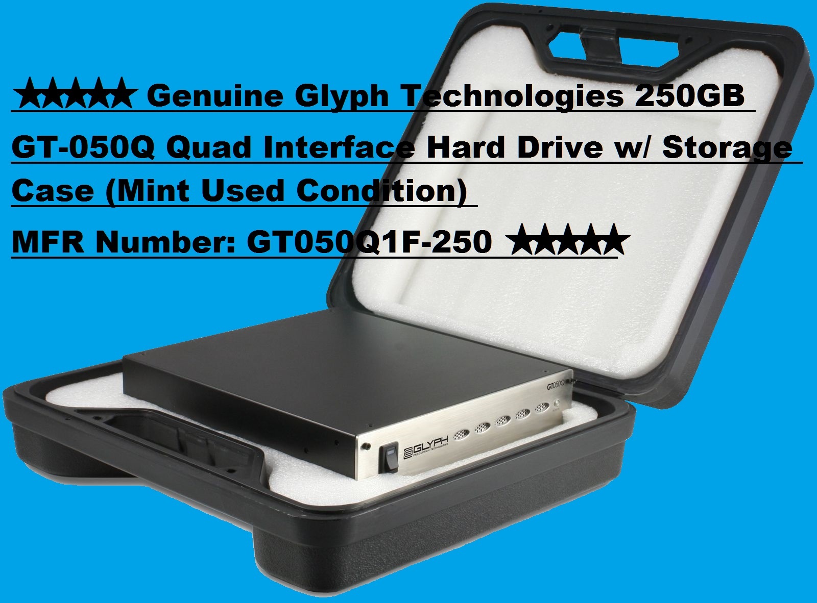 GLYPH Technologies 250GB GT-050Q Quad Interface Hard Drive*MINT USED Condition