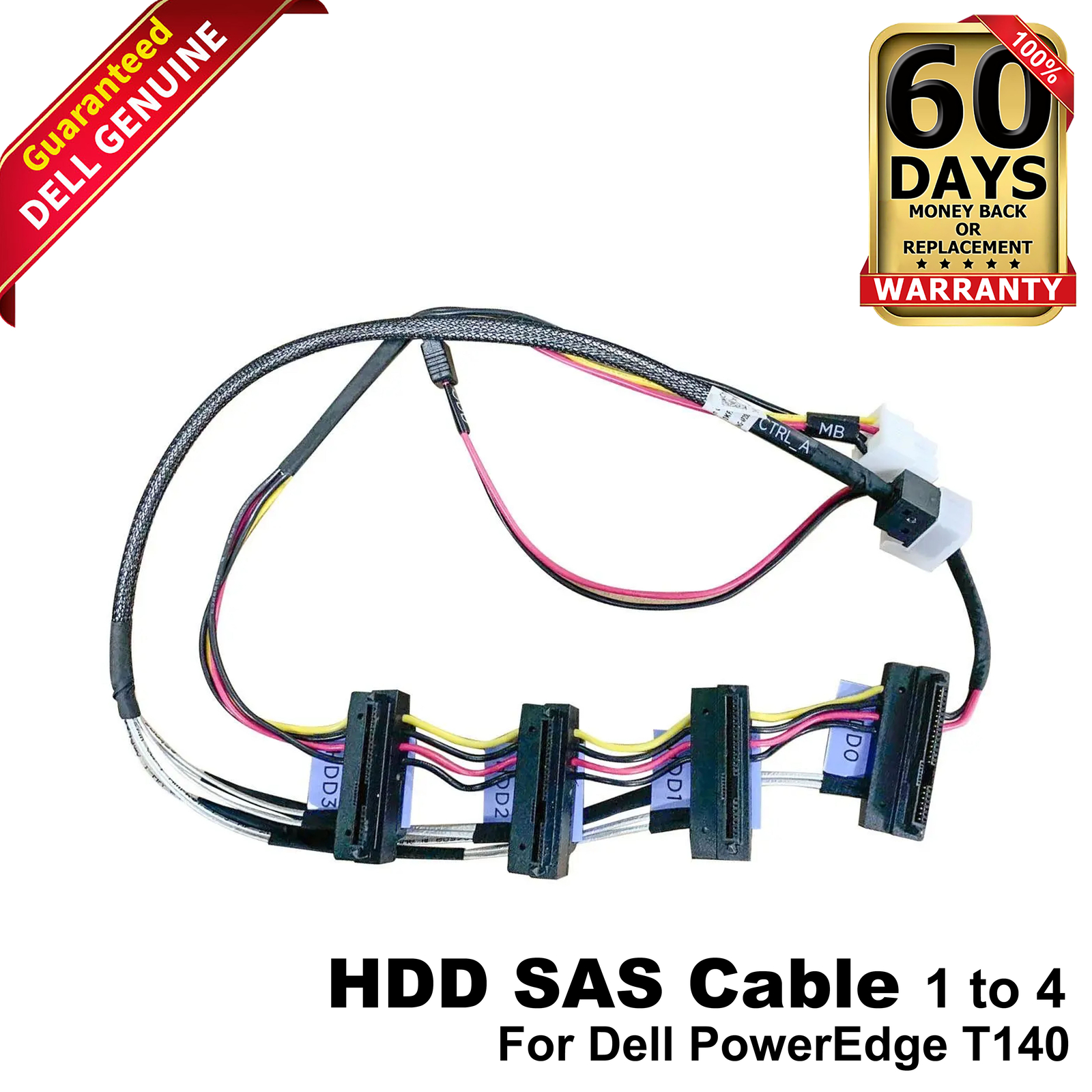 Lot 25 Dell PowerEdge T130 T140 1x SFF-8643 to 4x SFF-8482 SAS Cable H330 KFXNG