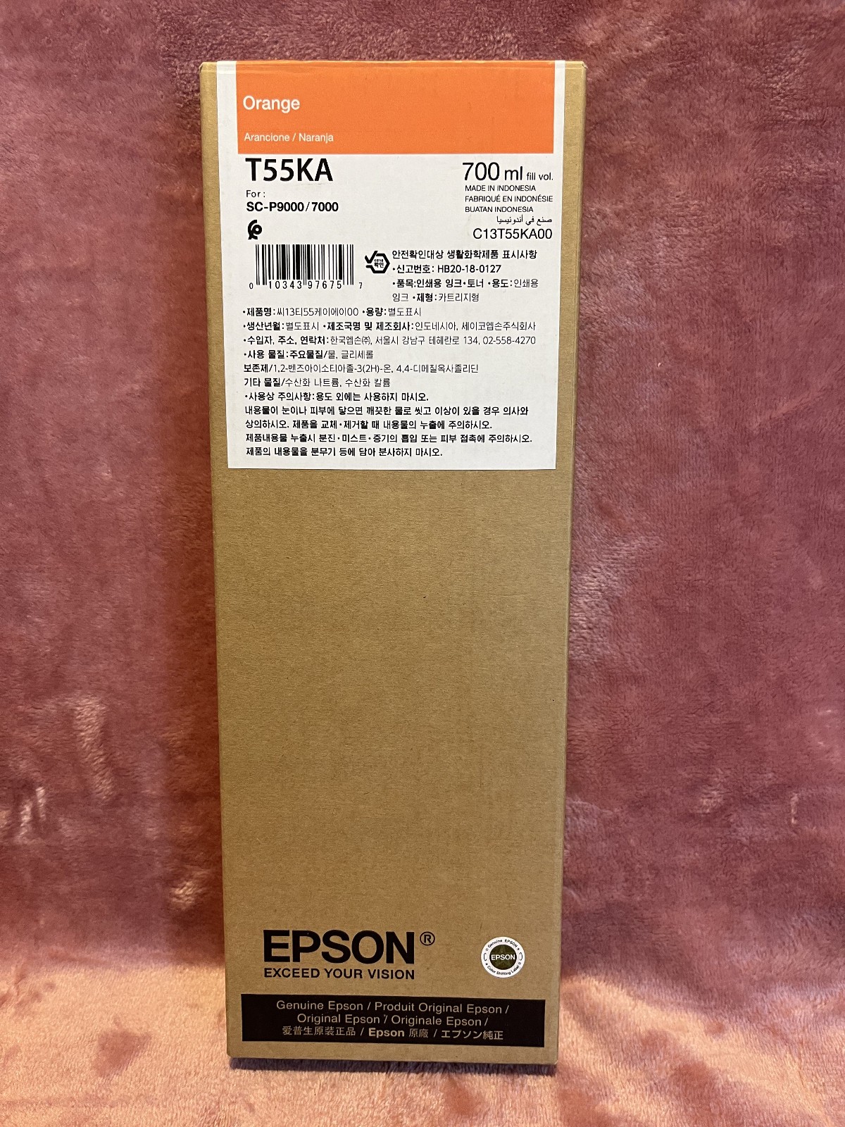 Genuine Epson T55KA Orange Ink Cartridge Expired December 2025