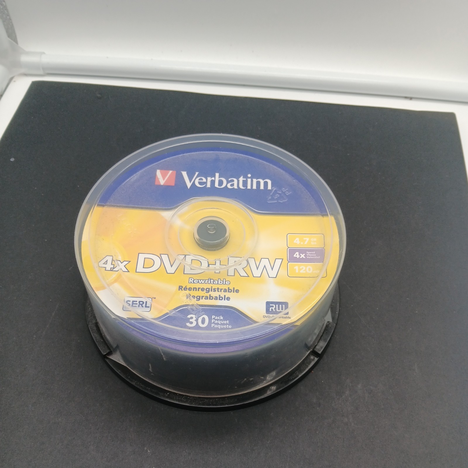 28 Verbatim Blank 4X DVD+RW Logo Branded 4.7GB Rewritable DVD Disc