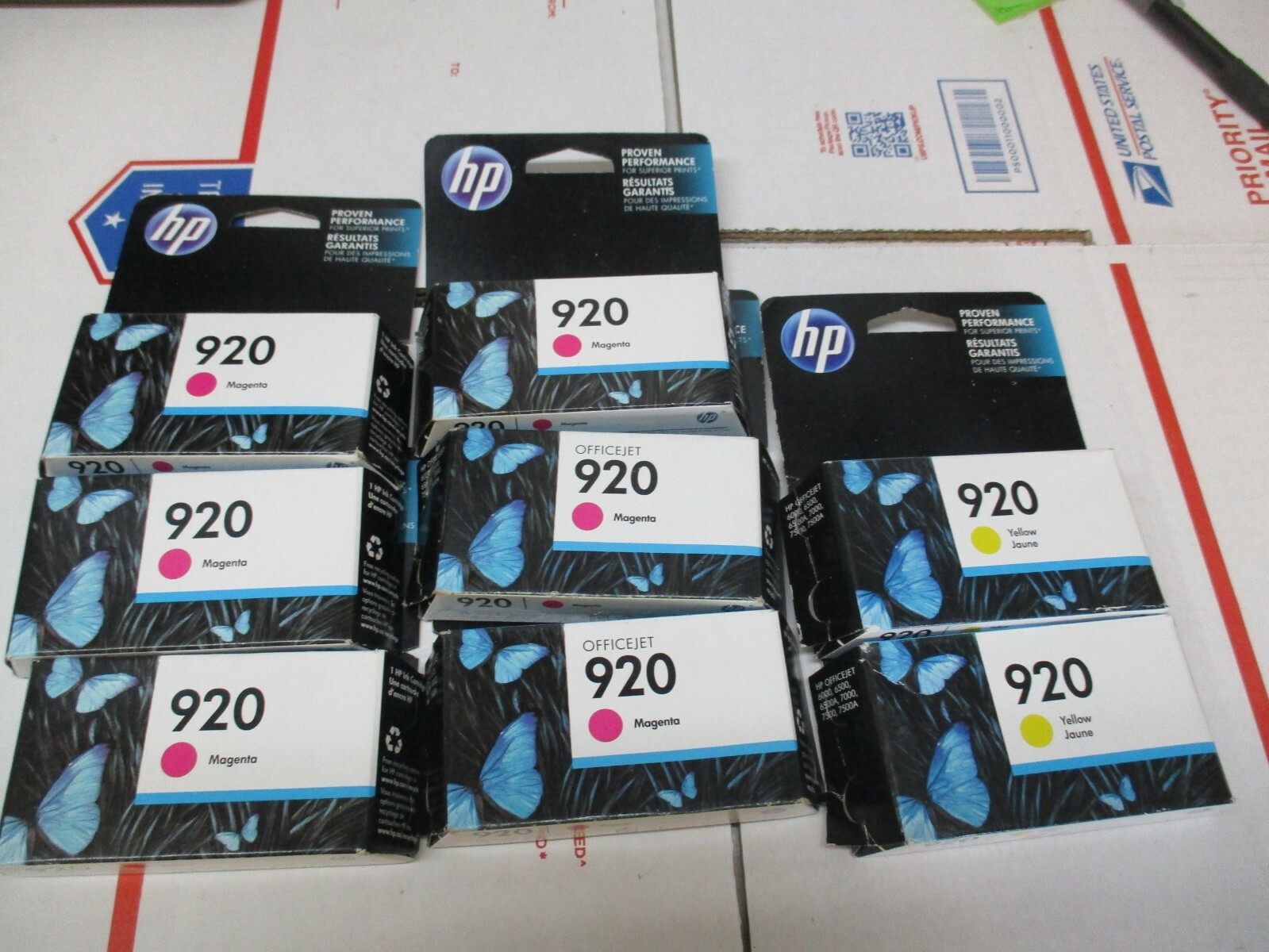 NEW HP 920 INK CARTRIDGE 6-MAGENTA & 2-YELLOW EXP: 07/2016 