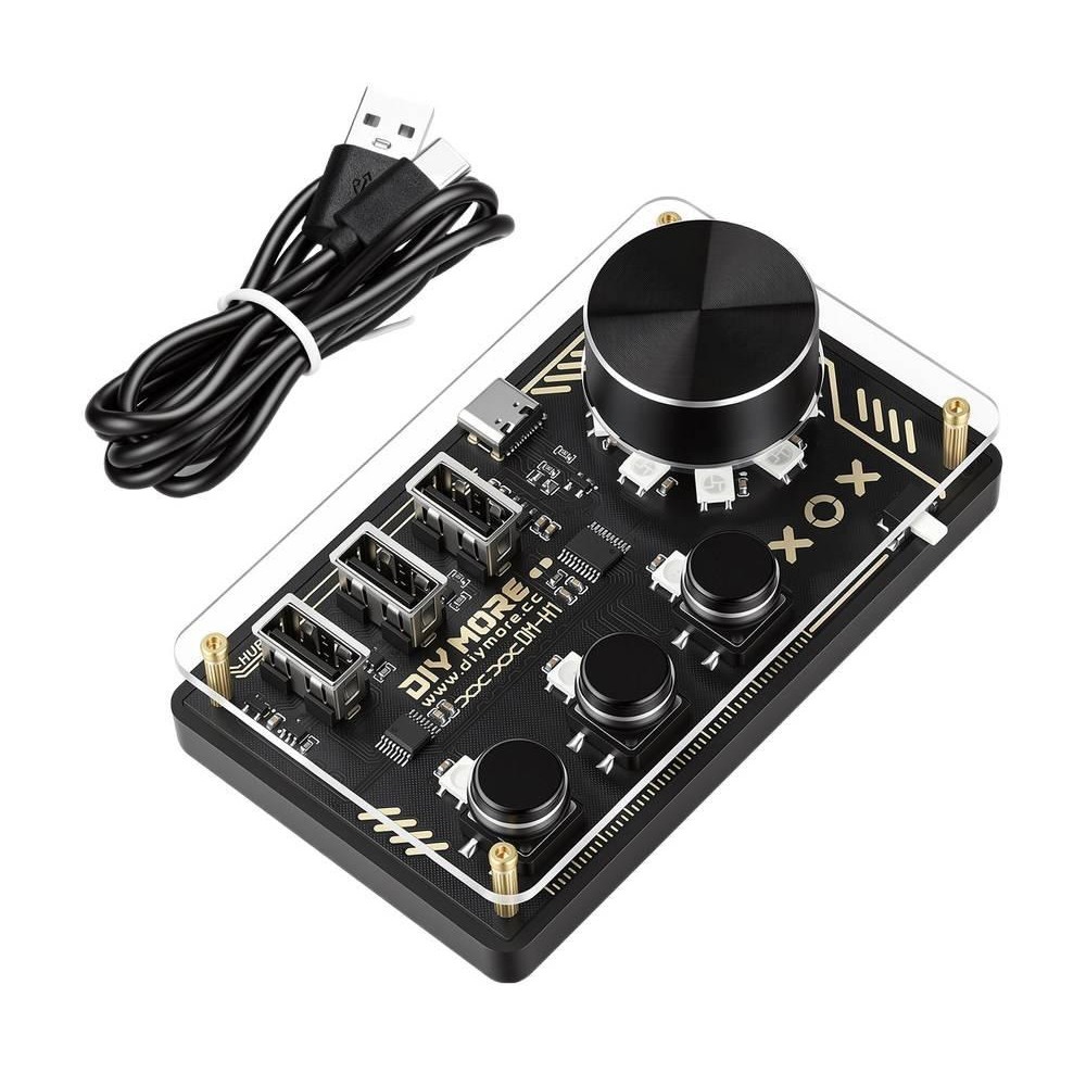 CH554T DC5V USB HUB Dock Desktop Macro Controller EC11 Rotary Encoder 3