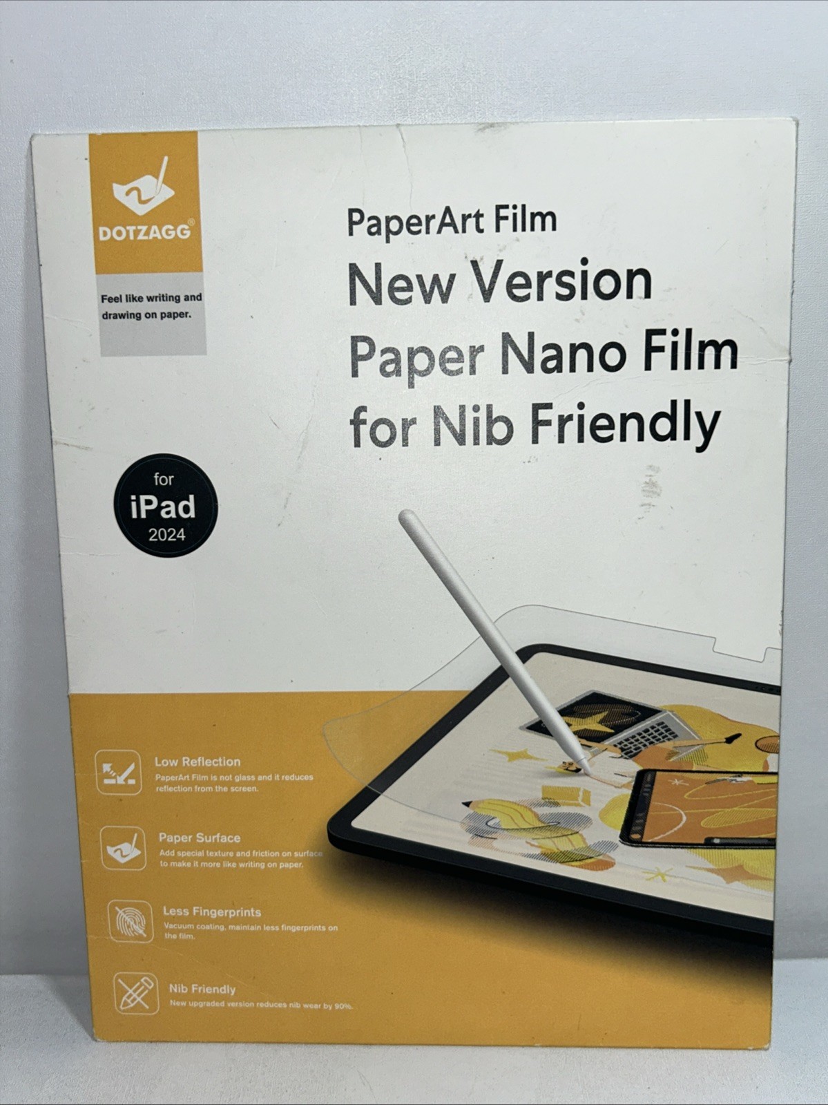 Sealed Paper Art Film Paper Nano Nib Friendly For iPad 2024, 2 Pack 