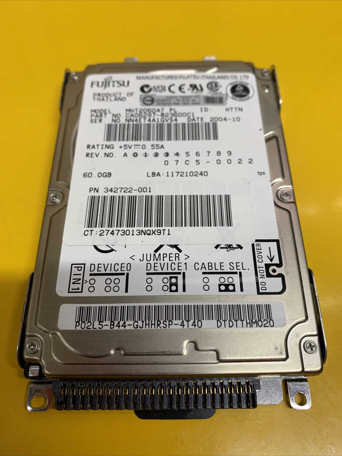 Fujitsu MHT2060AT 60GB 2.5in 9.5mm IDE 44PIN Drive Tested Good 
