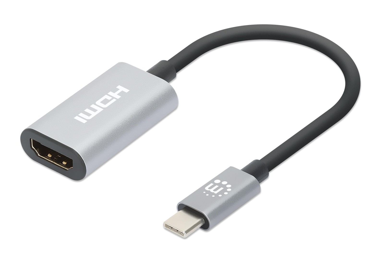 Manhattan Products 153973 USB-C to HDMI Cable 11cm 4K 60Hz Black/Silver