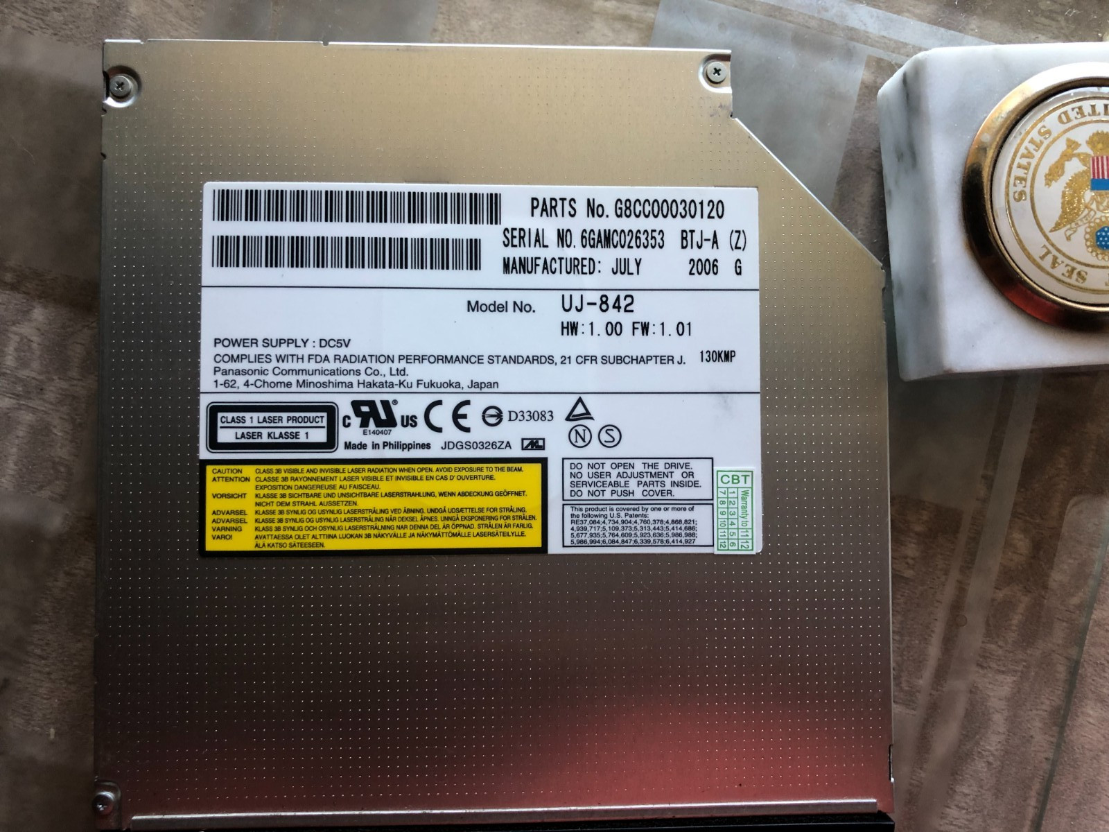 Sony Vaio VGN-SZ VGN-S440 CD/DVD IDE Burner UJ-822 UJ-832 UJ-842