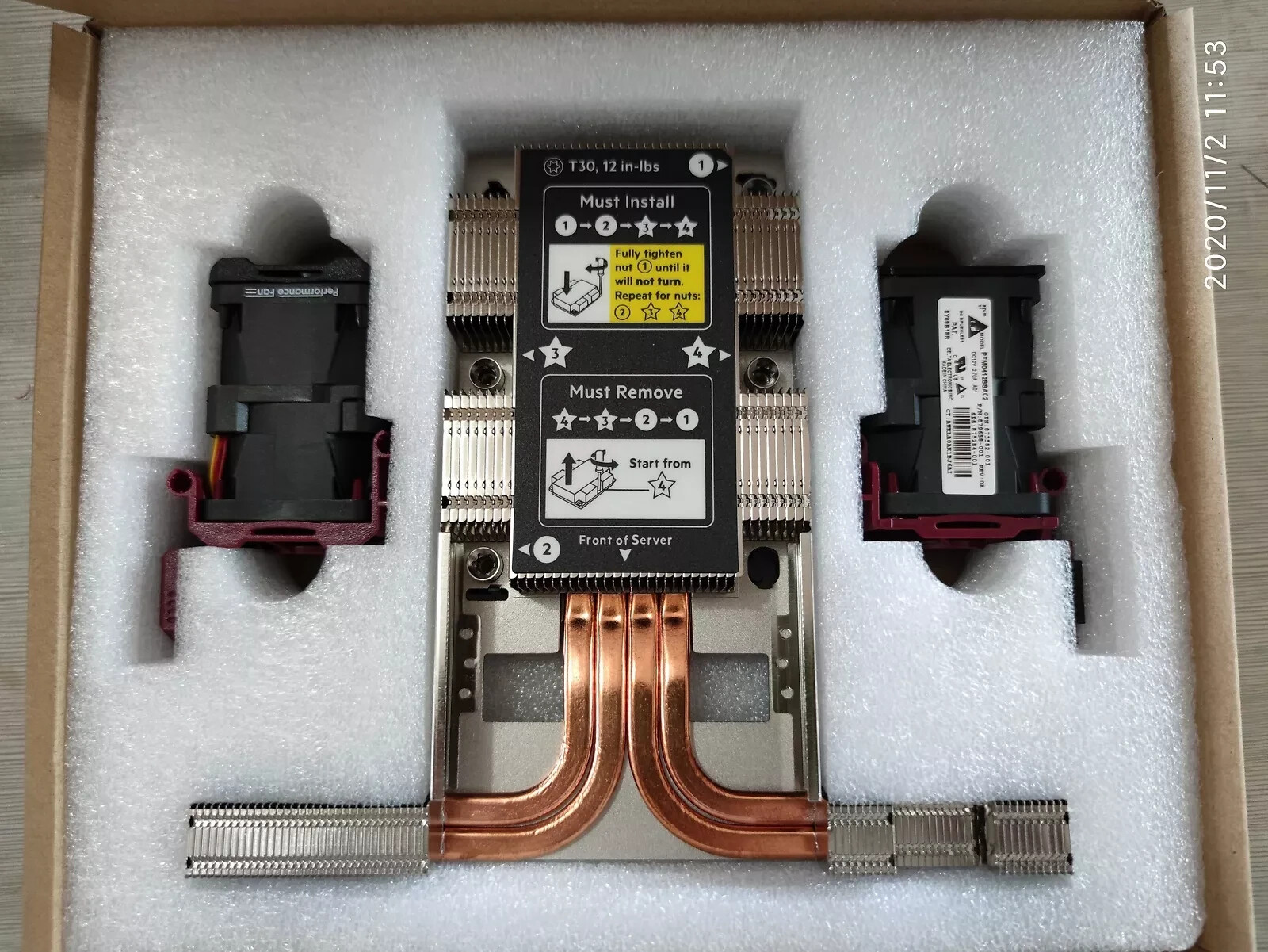 New HP DL360 G10 Gen10 Cooler Heatsink & 2 fan 872453-001 873590-001 867651-001.