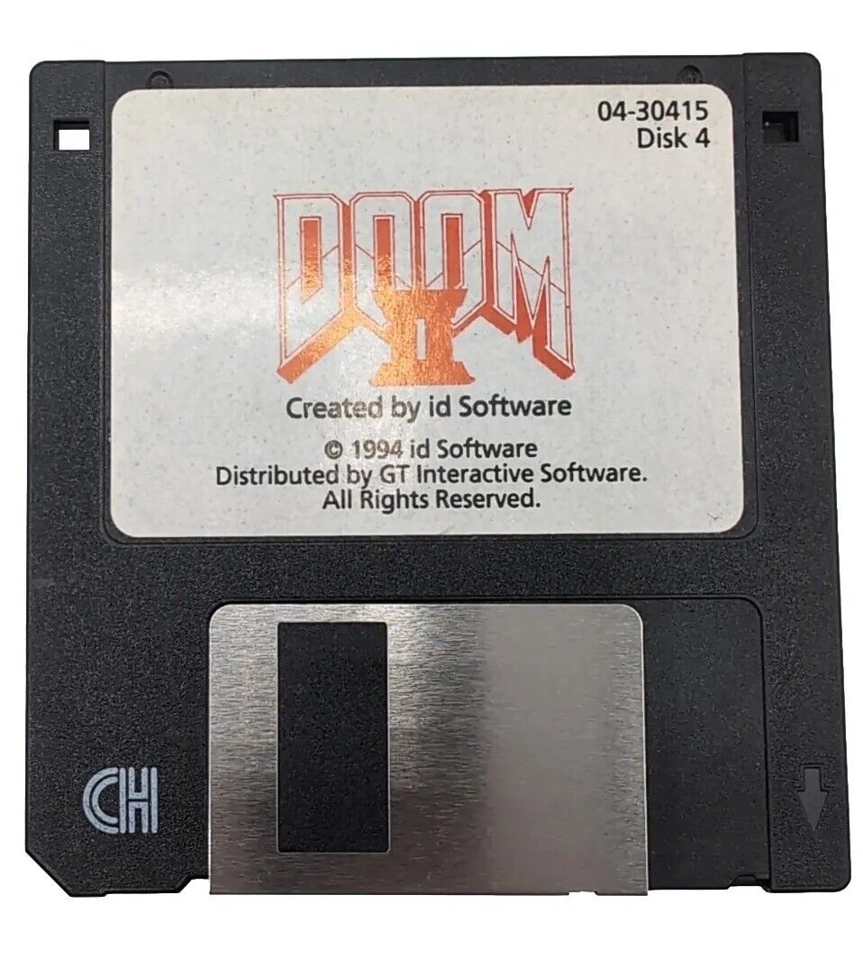 Vintage Rare 1994 Original Doom 2 3.5-Inch Floppy Disk 4 Only