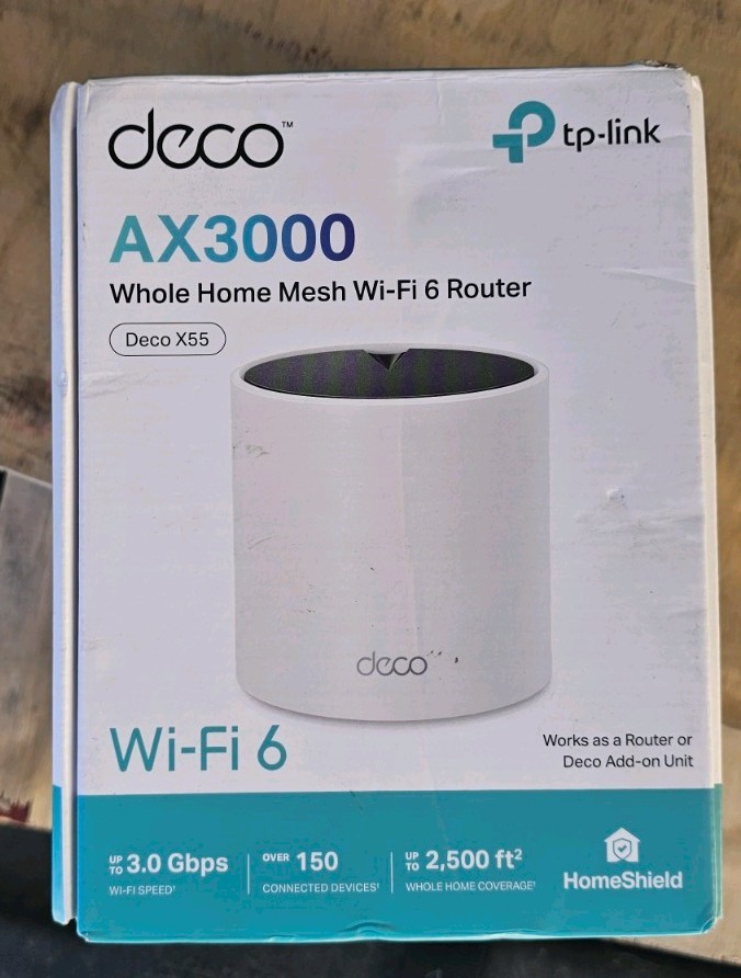 TP-LINK Deco X55 AX3000 Wi-Fi 6 Mesh Router 1-Pack White 3 LAN 1Gbps