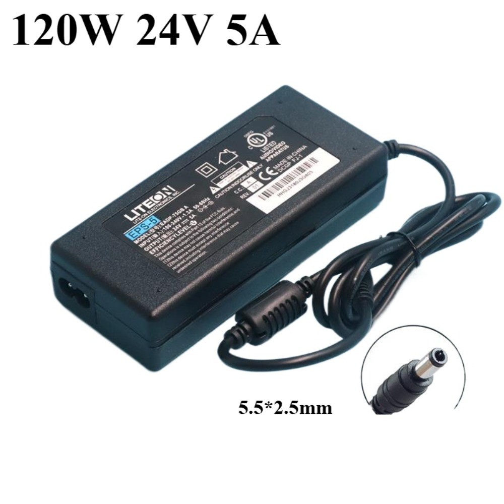 Original Liteon 24V 5A 120W Charger AC Adapter 5.5*2.5mm Tip Power Supply