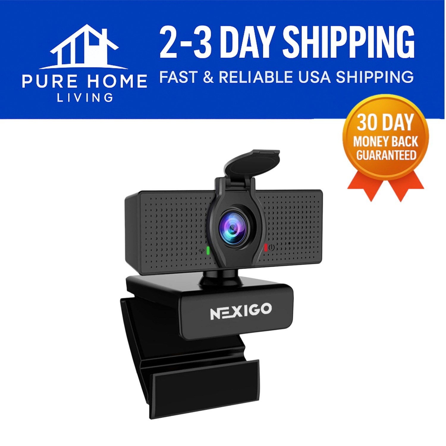 USB 1080P Webcam with Digital Zoom & Privacy Protection for Secure Video Calls