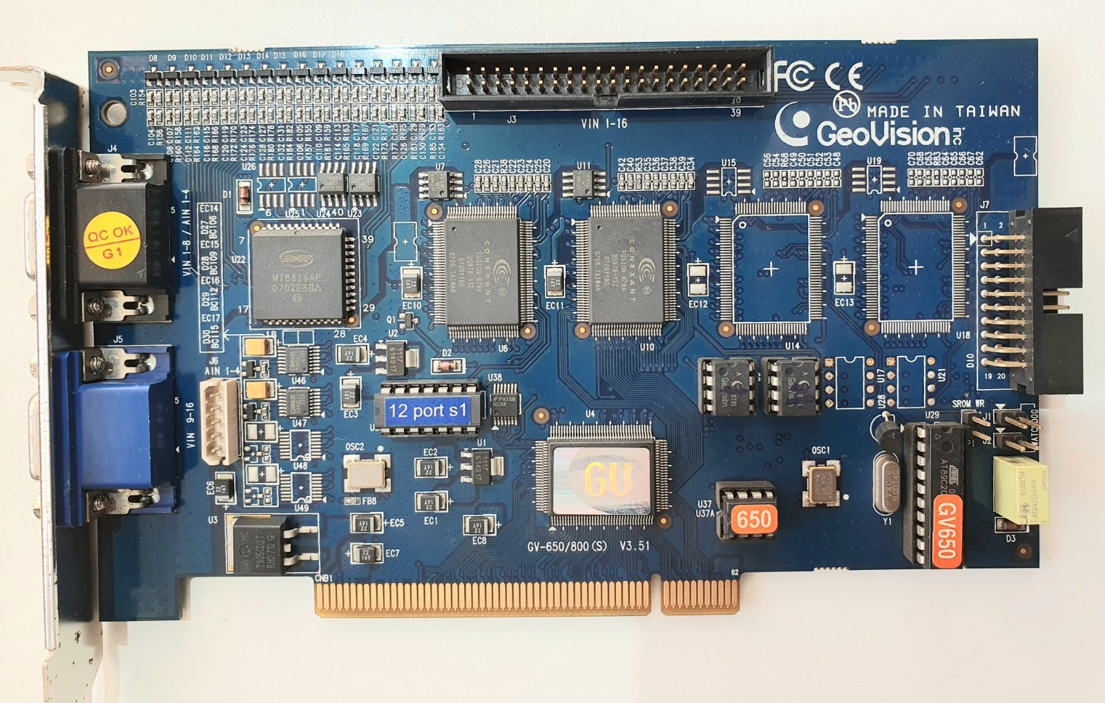 GeoVision GV-650/800(S) V3.51 (12-Port) PCIe Surveillance DVR Video Capture Card