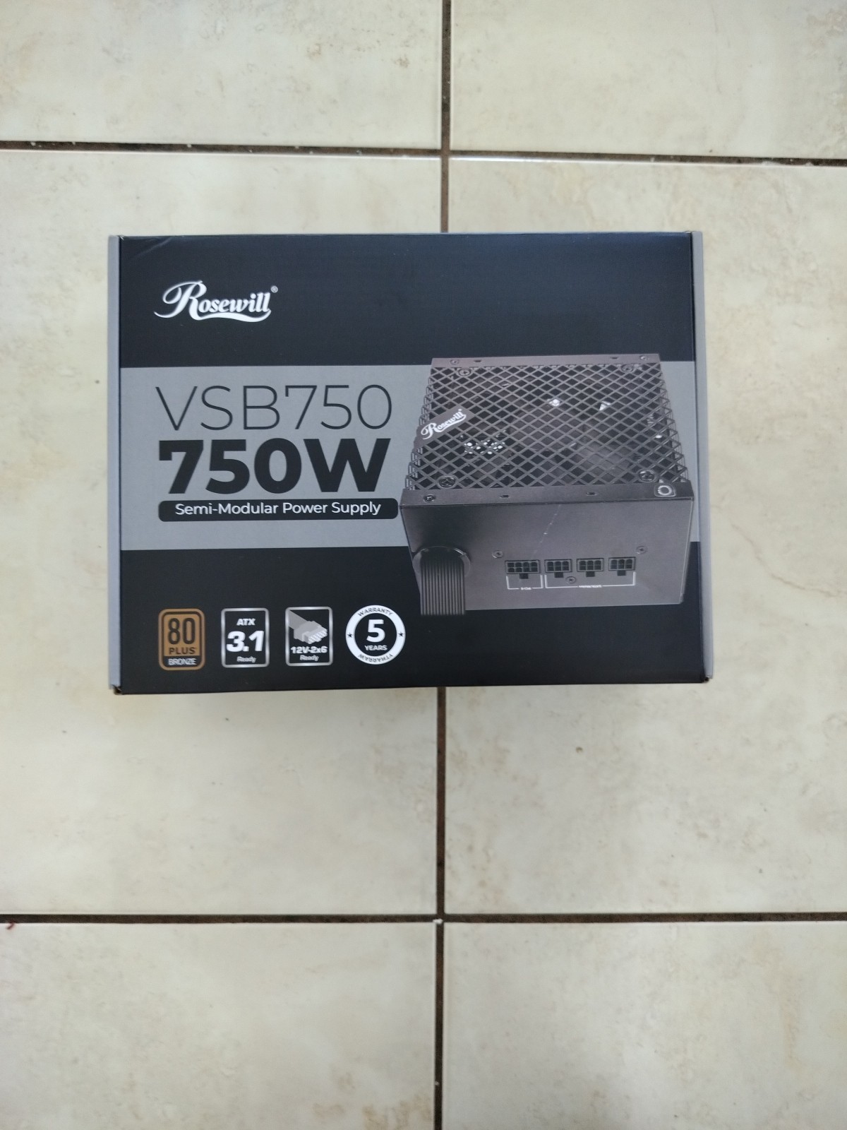 Rosewill VSB750 750W 80+ Bronze Semi-Modular ATX 3.1 Power Supply NEW SEALED