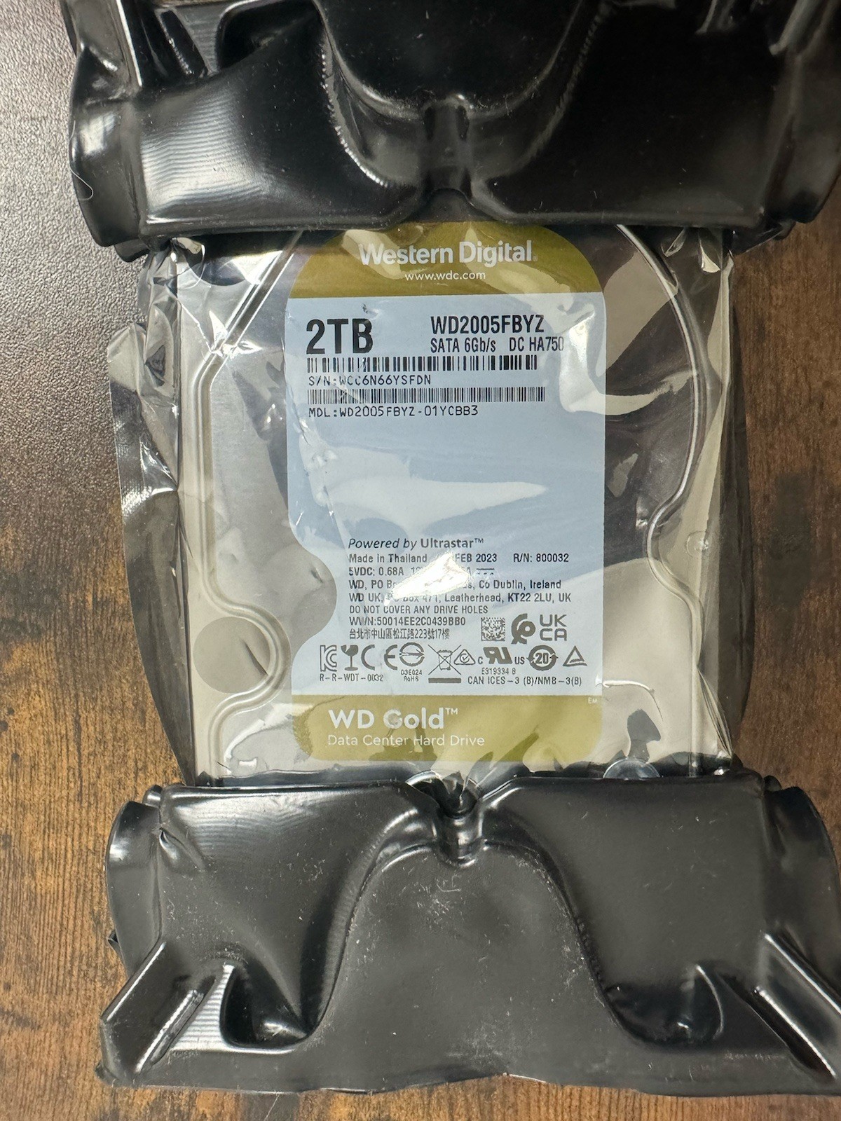 WD Gold Enterprise 2TB 7.2K SATA 6G 128MB 3.5" Server Hard Drive HDD WD2005FBYZ