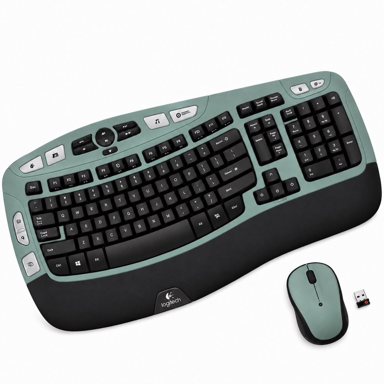 Logitech Comfort Wave Sage K350 Wireless Keyboard M325 Mouse Combo With Receiver