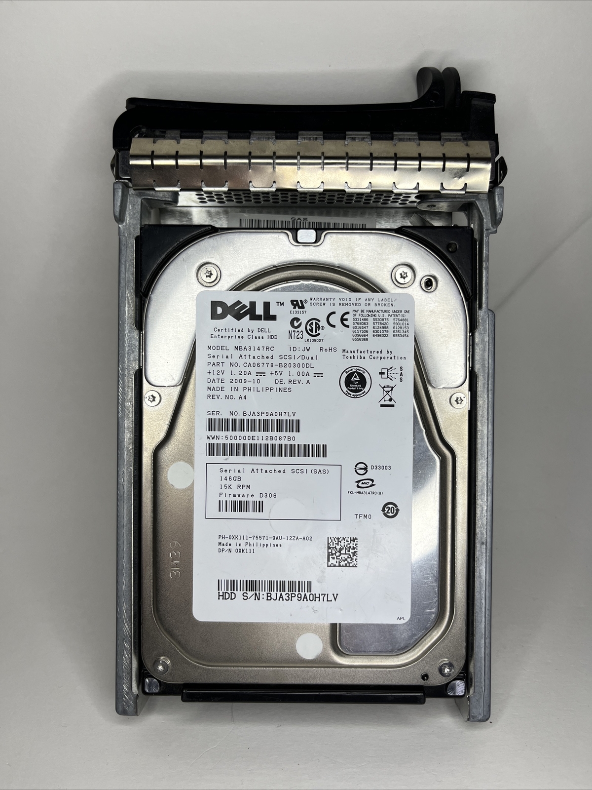 DELL M8034 MAX3147RC CA06697-B40300DL 146GB 15K SAS HOT PLUG HARD DRIVE 