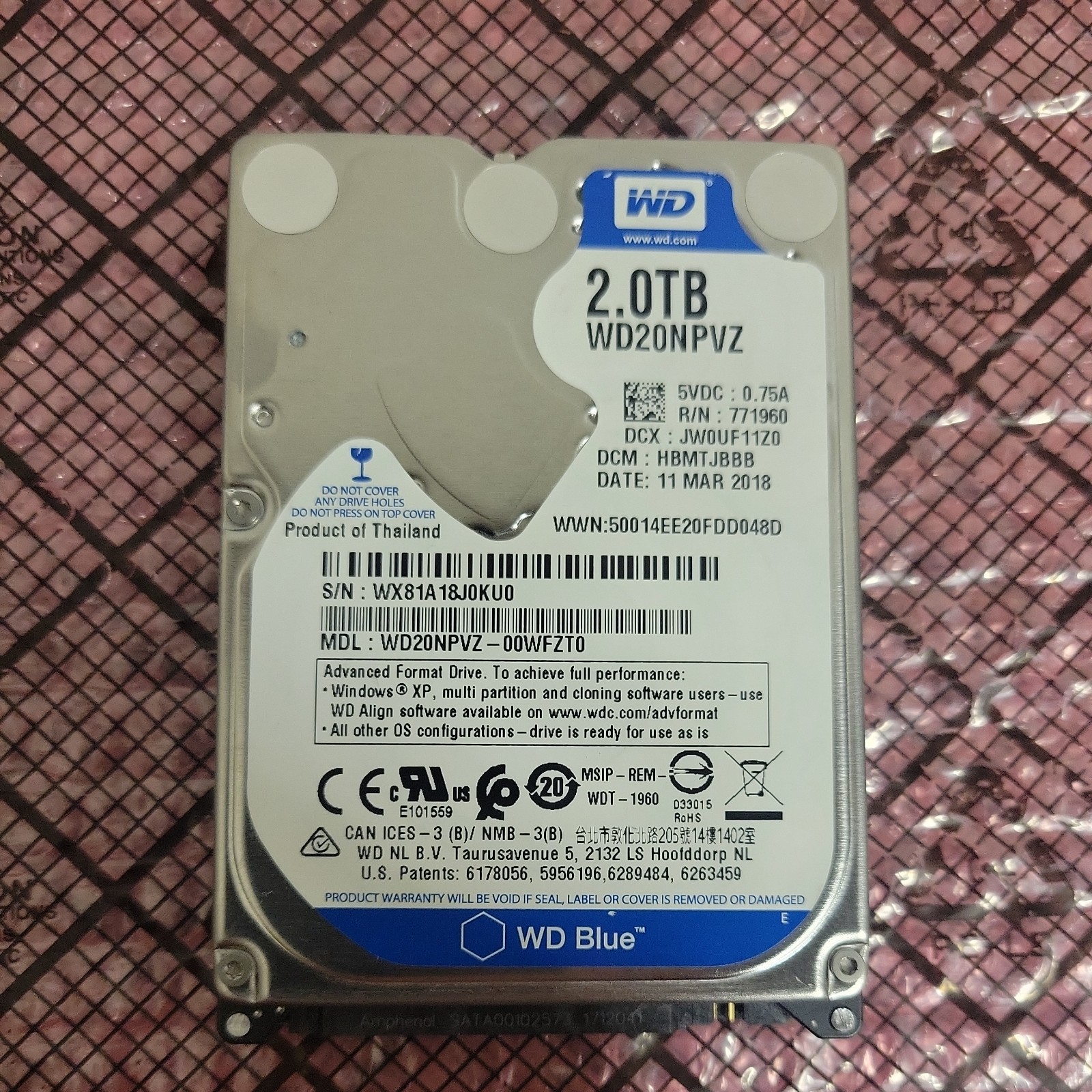 Western Digital Blue WD20NPVZ 2TB SATA 5400 RPM 2.5" HDD