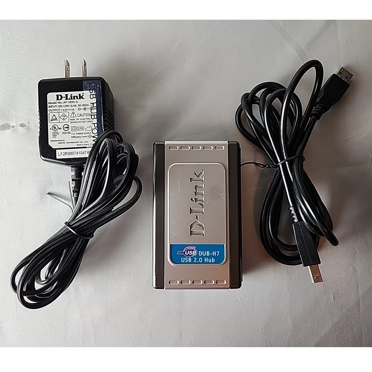 Genuine D-LINK USB 2.0 7 Port Expansion Hub Splitter + AC Adapter Model: DUB-H7