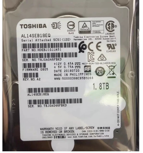 Toshiba 1.8TB 10K SAS 2.5" 12Gbps 12GB AL14SEB18EQ Enterprise Hard drive