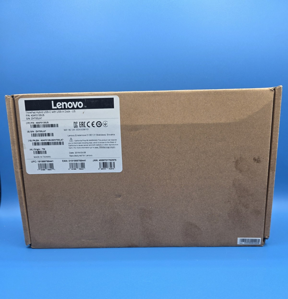Lenovo ThinkPad 40AF Hybrid USB-C with USB-A Dock US (40AF0135US) New Open Box