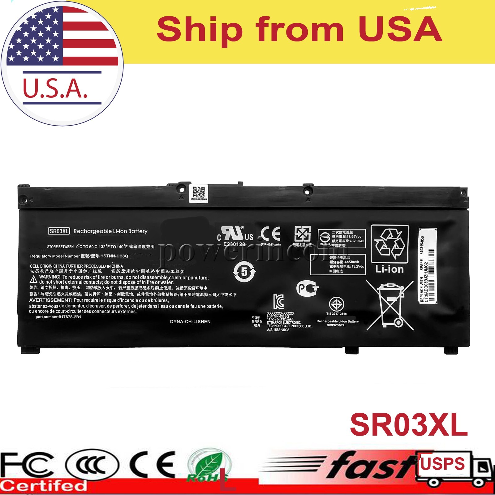 Battery for HP Omen 15-ce018dx 15-ce011dx 15-dc0020nr 15-dc0051nr 15-dc0096nr 
