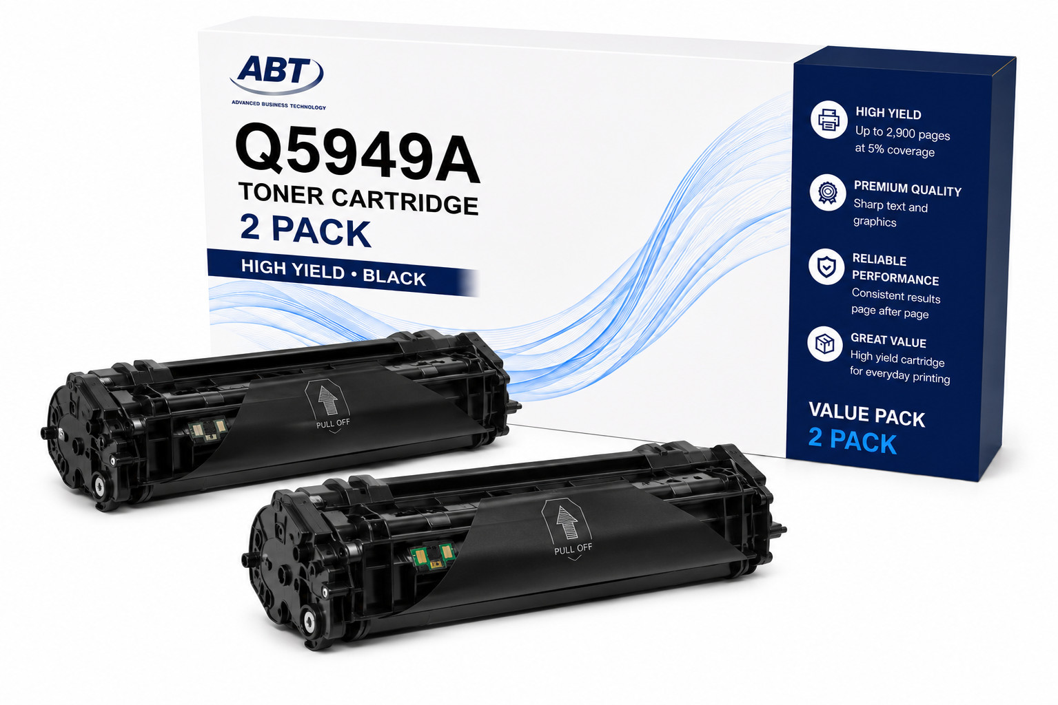 ABT Compatible Q5949A Toner Cartridge 2 Pack Replacement for HP 49A Q5949A Black