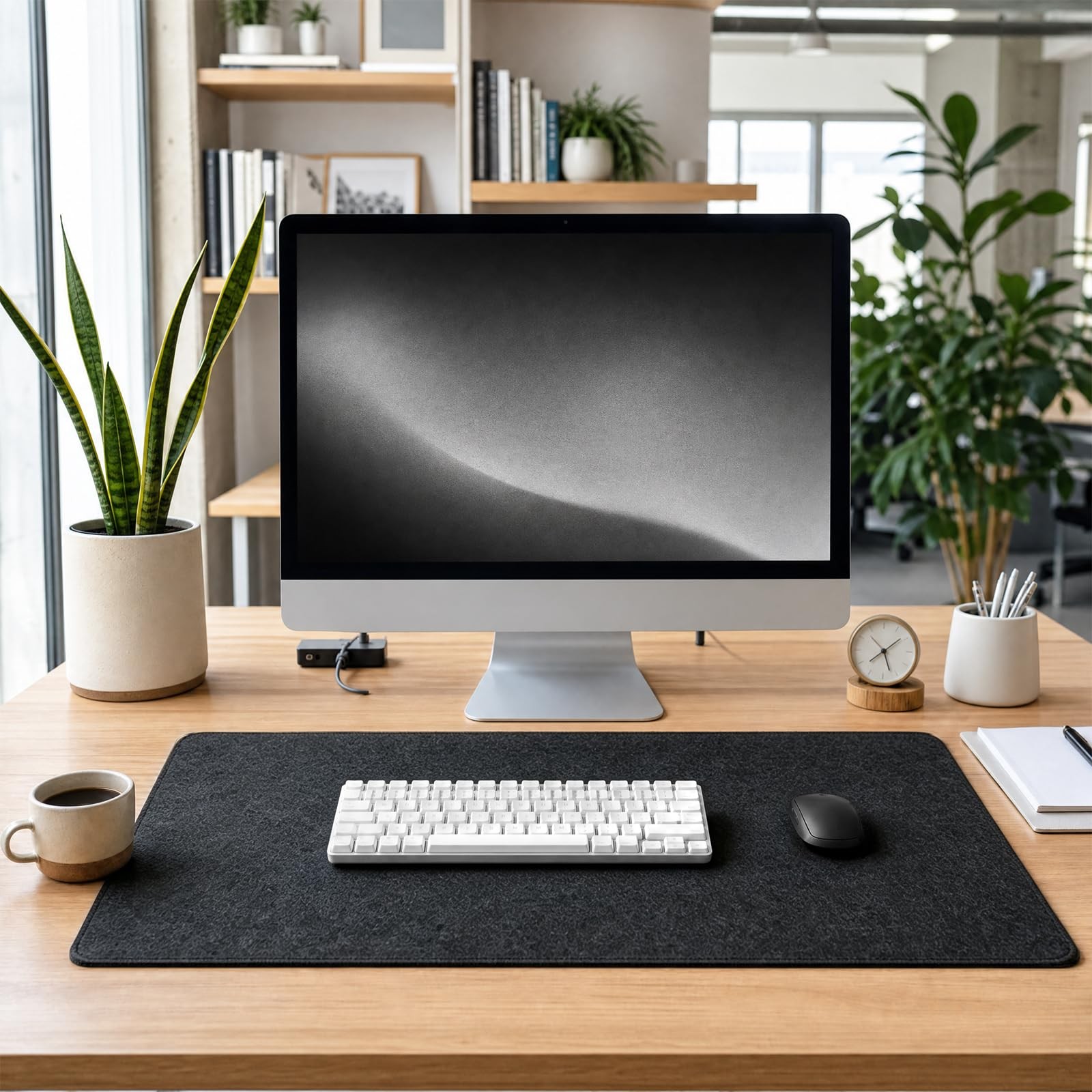 Large Felt Desk Mat for Keyboard and ，Computer Desk Pad Protector