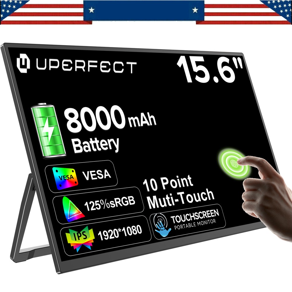 15.6" Touchscreen Portable Monitor IPS 1920*1080 USB C Mini HDMI for Working PC