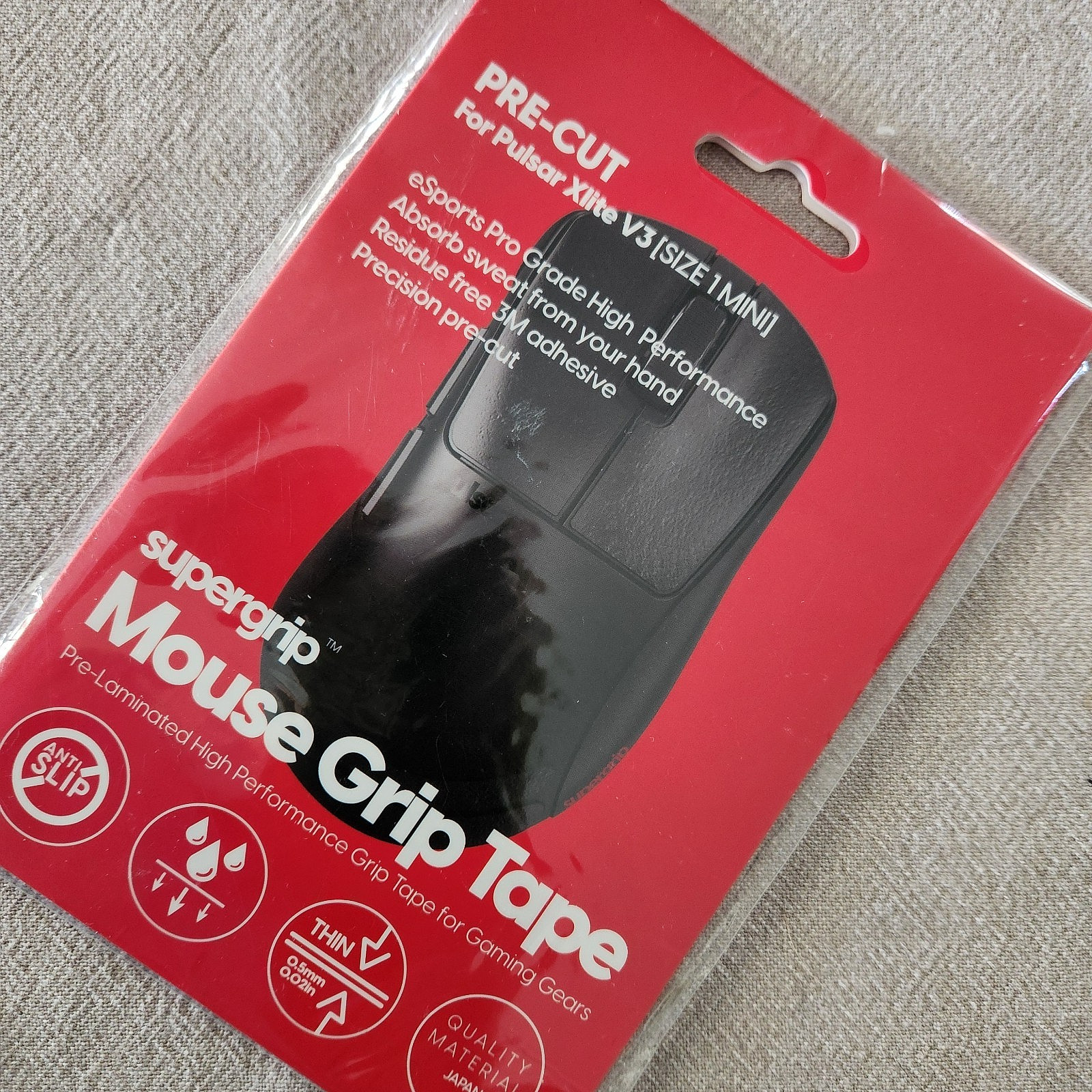 SUPERGRIP for PULSAR XLITE VE (SIZE1 MINI) Mouse Grip Tap High Pre Cut 3M