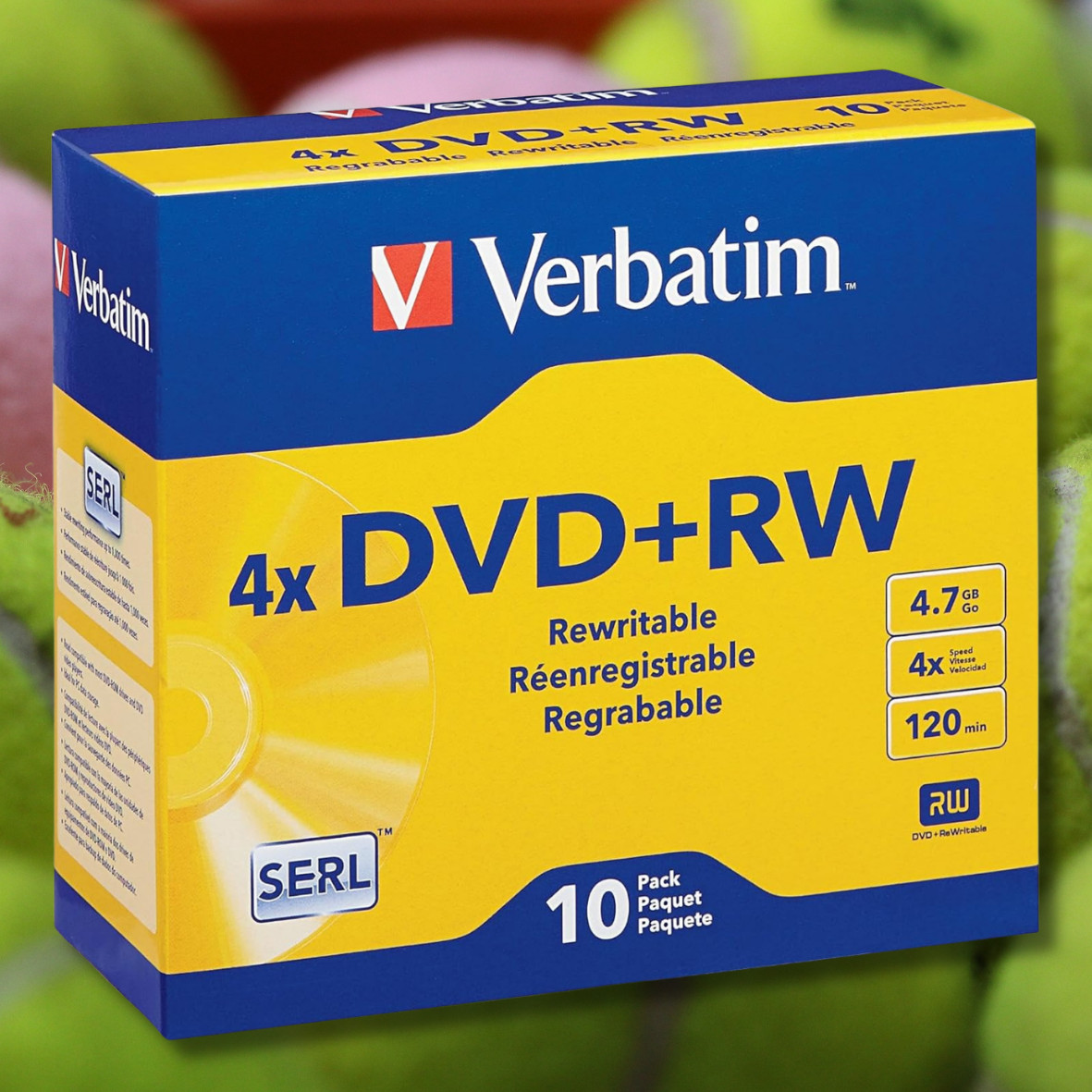 10 Pack Blank 4X DVD+RW Logo Branded 4.7GB Rewritable DVD Disc 94834