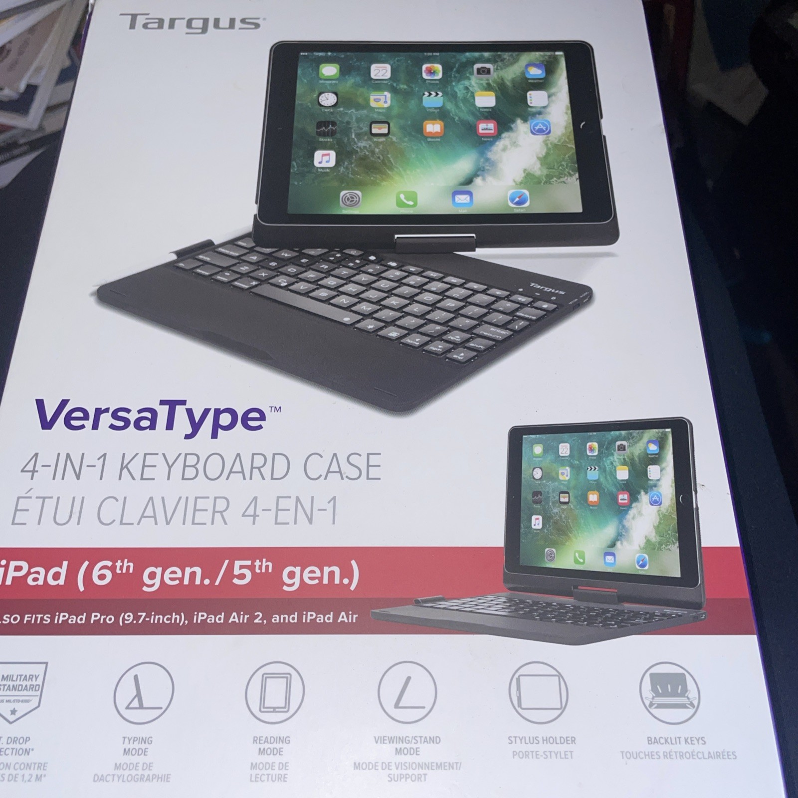 TARGUS VERSATYPE 4 IN 1 KEYBOARD CASE IPAD 9.7” IPAD AIR 2 IPAD PRO THZ700US