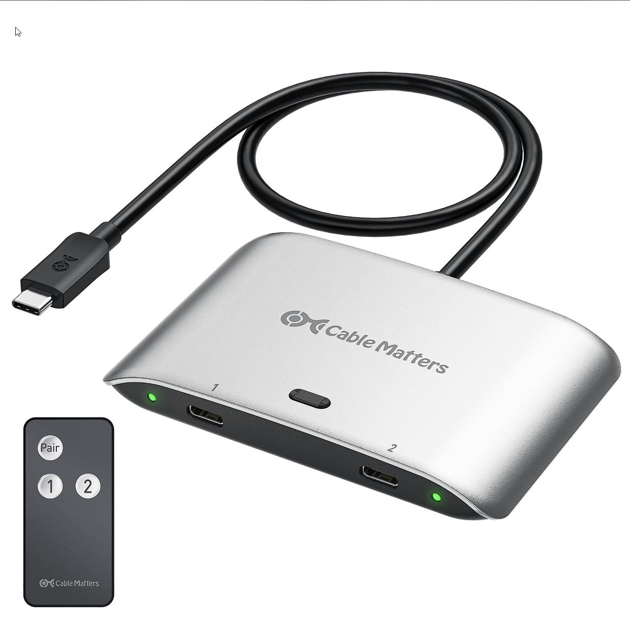 Cable Matters 20Gbps USB C Switch for 2 Computers, Up to 8K@30Hz on Windows, 4K@