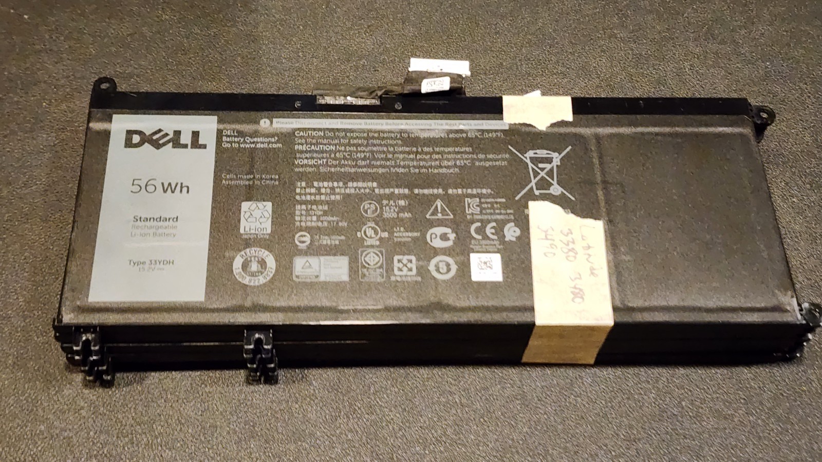 Lot of 5 Genuine Dell Latitude 13 3580 3590 Inspiron 17 7779 7786 Battery 33YDH