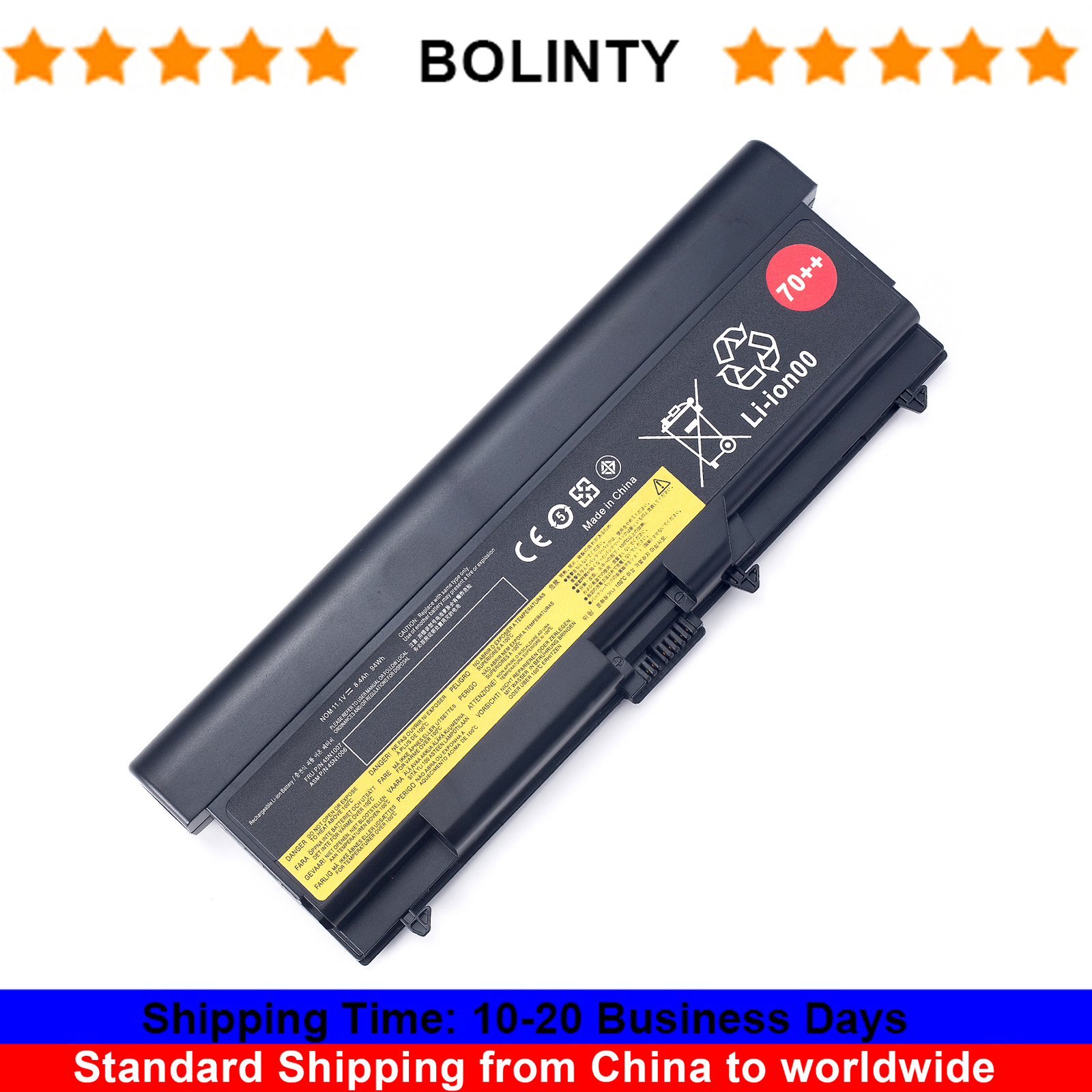 94Wh Battery for Lenovo ThinkPad 70++ T430 W530 T530 L430 L530 45N1010 0A36303