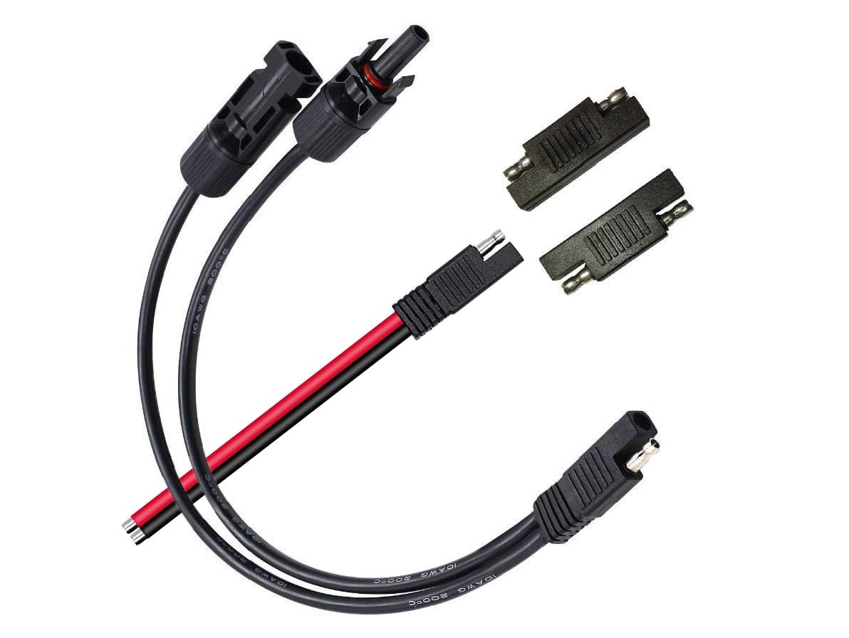 Solar Panel Connectors 10AWG Compatible with MC-4 Solar Connecter to SAE Adapter