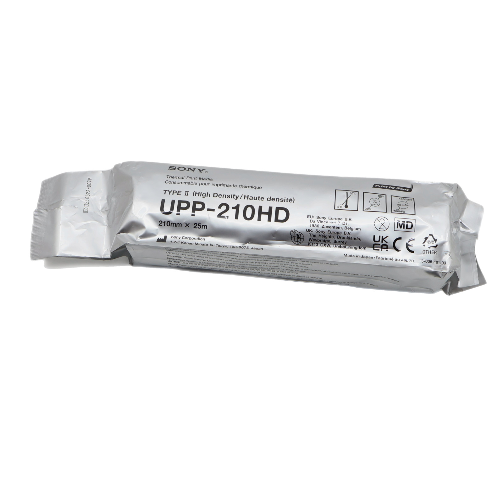 (One Roll) Genuine SONY High Density Thermal Print Paper UPP-210HD
