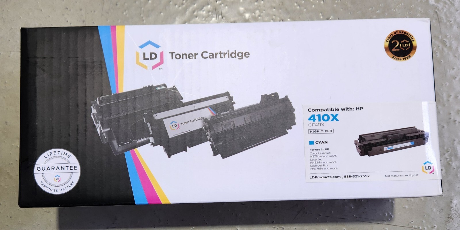 (Lot of 2) LD Products CF412X & CF411X Ink Cartdriges Cyan and Yellow