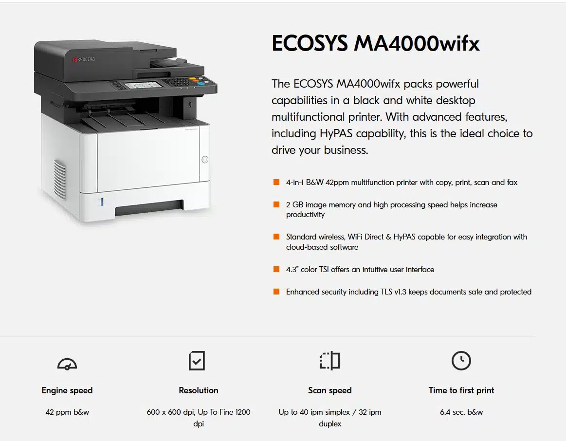 Kyocera ECOSYS MA4000wifx 110C1D2US0