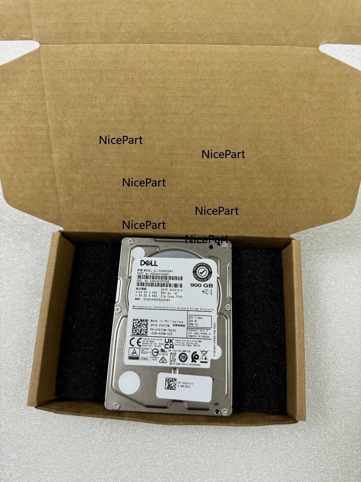 YKT0W 0YKT0W Compatible DELL HDD 900GB / 15K / SAS 12G / 2.5" SFF / G11 G12 G13