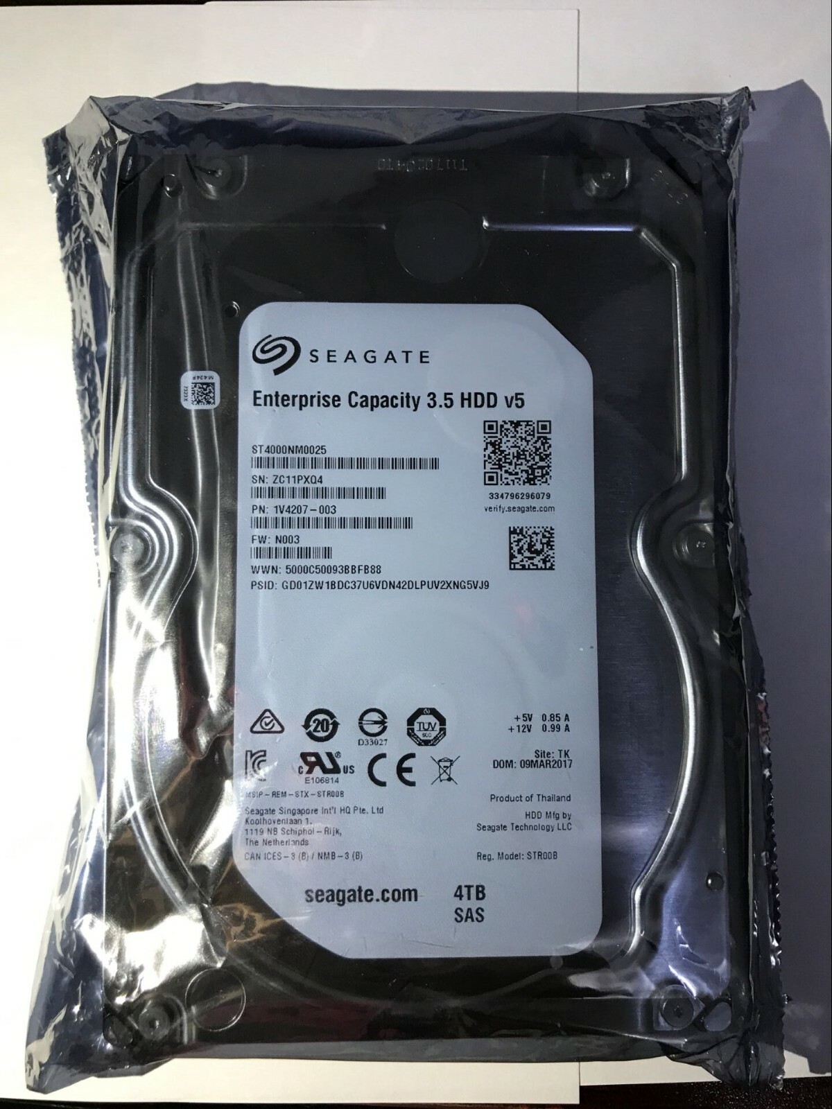 ST4000NM0025 FOR Seagate Enterprise 4TB 7.2K 12Gb/s 3.5" 128MB SAS Hard Drive