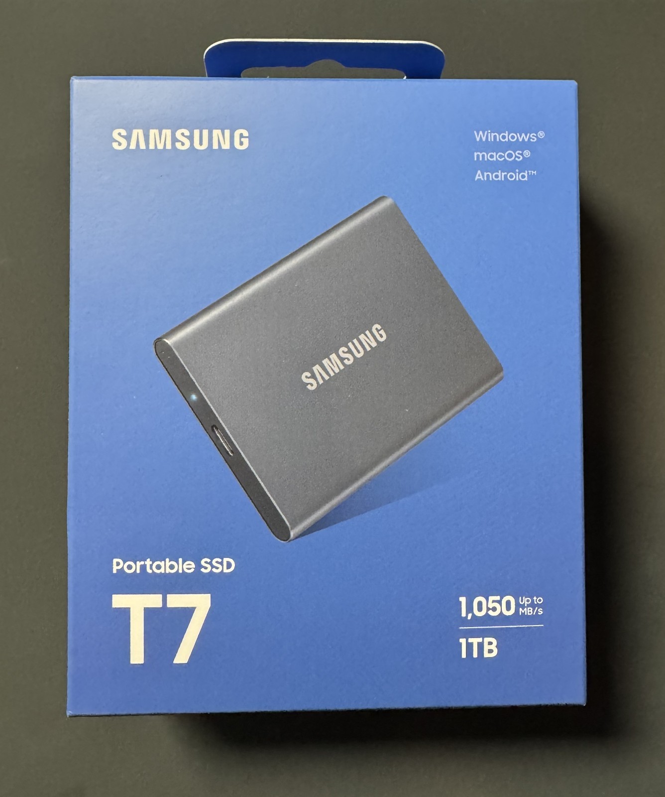 Samsung T7 1TB Portable External SSD USB-C Gray MU-PC1T0TAM New Sealed