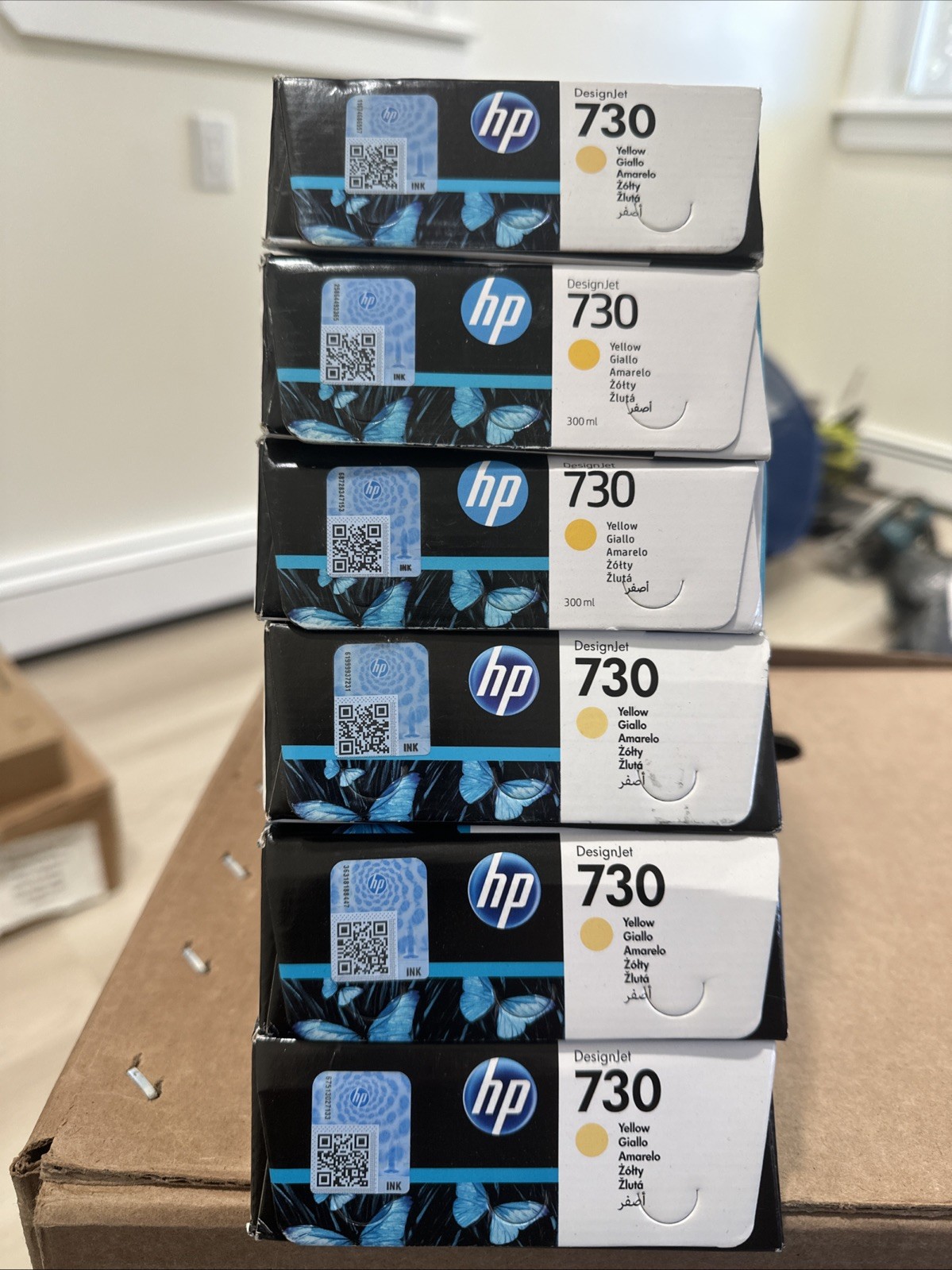 Genuine New HP730 Yellow DesignJet Expired 2024/2025 Look Pictures Details(6pcs)