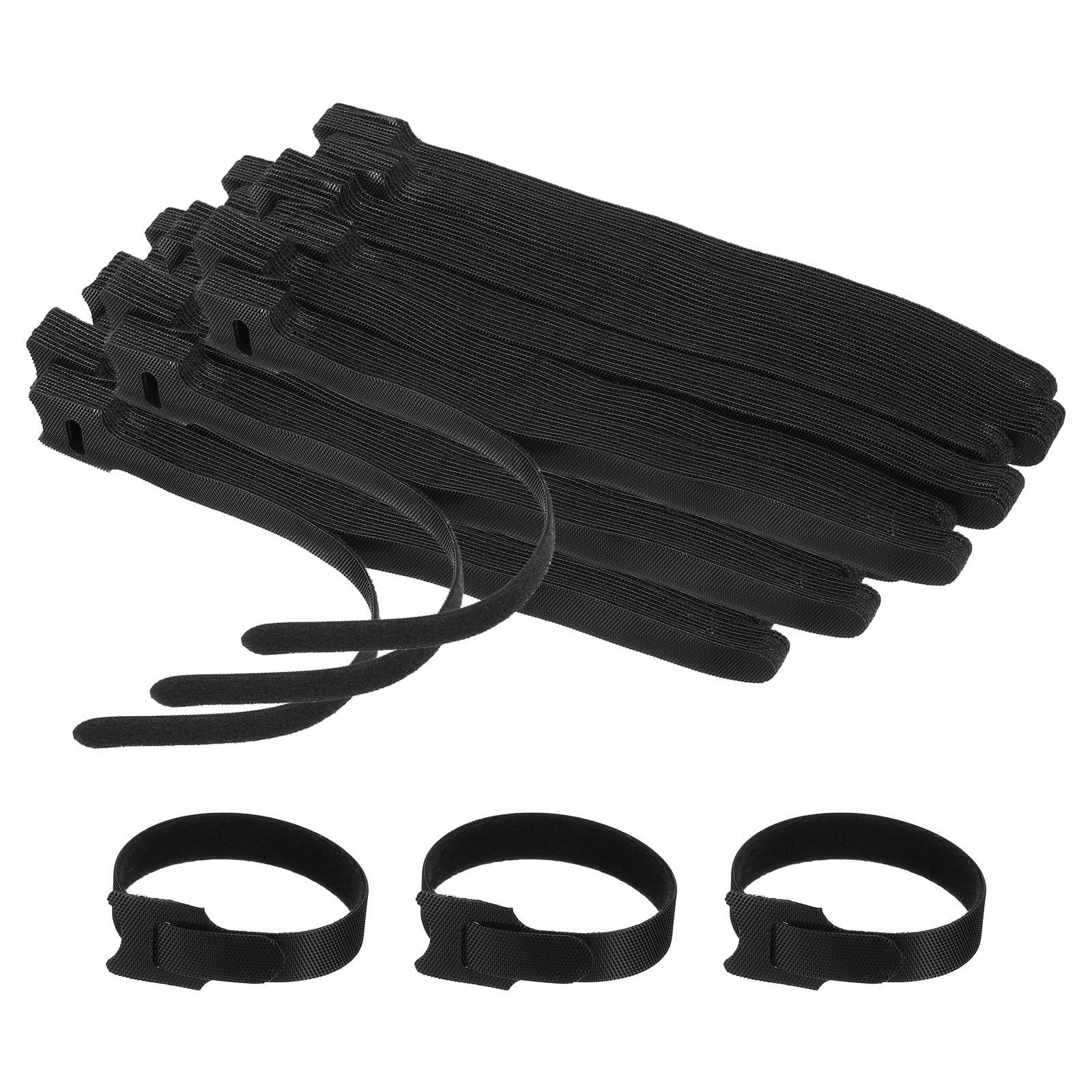 PATIKIL 8 Inch Reusable Cable Ties, 210 Pcs Management Ties Black