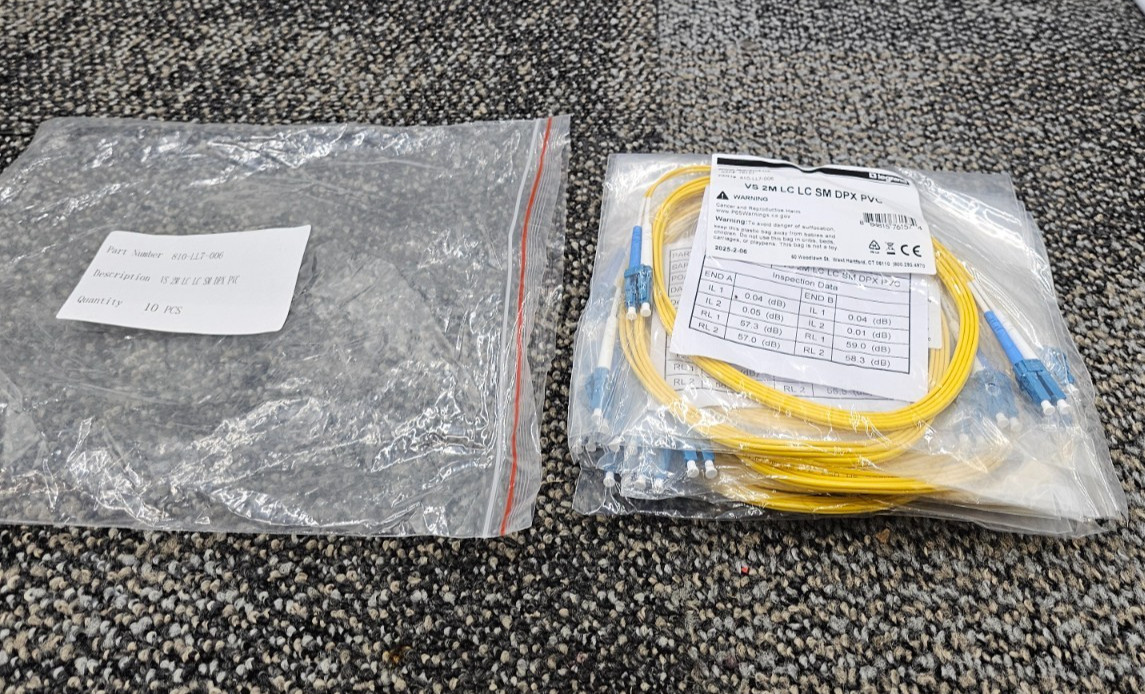 (QTY 10) Legrand 810-LL7-006 Fiber Jumper Cable, 2m Length LC-LC