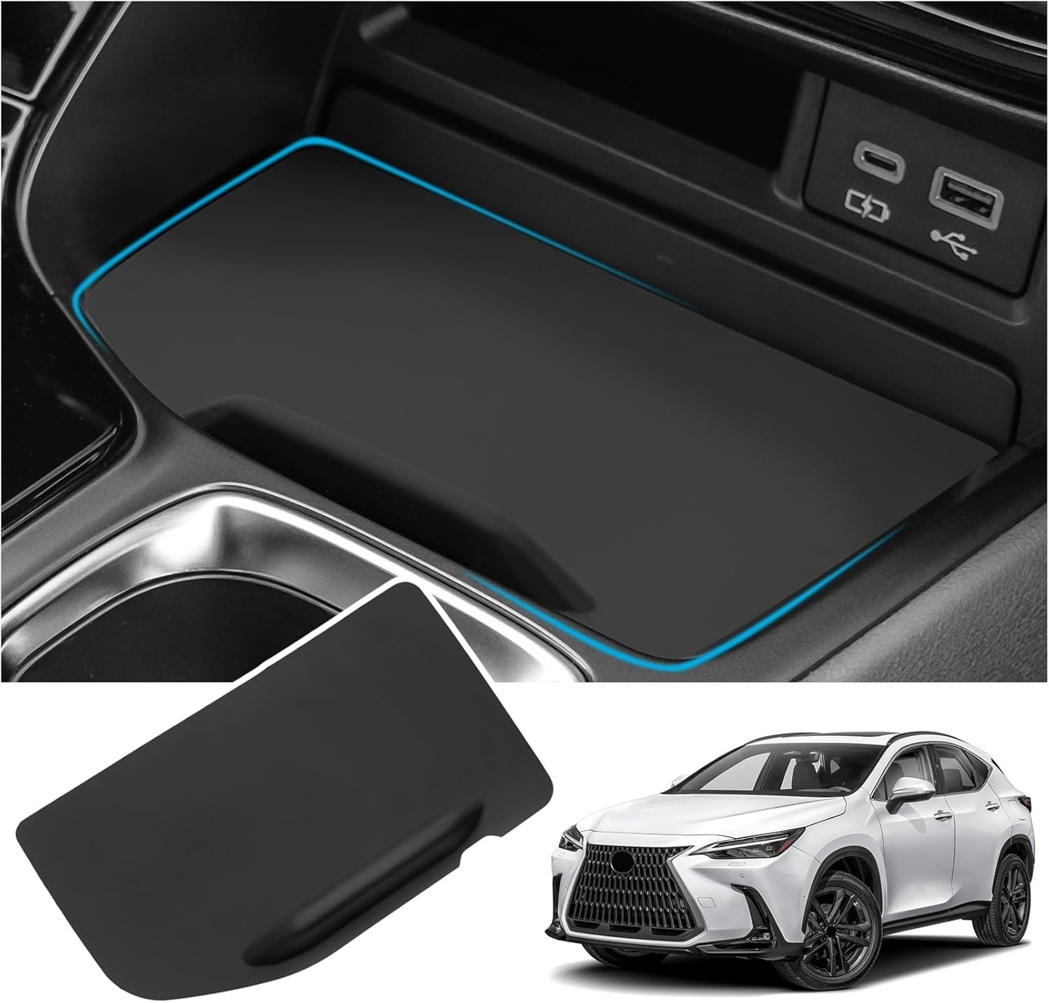 Wireless Charging Anti-Slip Mat Compatible with Lexus 2022-2026 NX NX250/NX35...