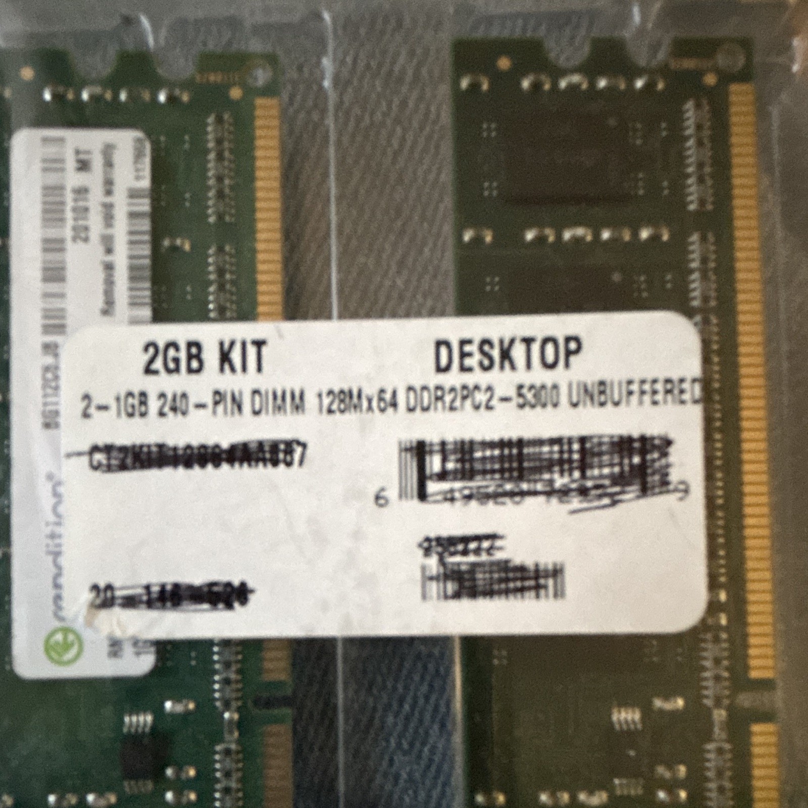 Crucial 2GB (2x1GB) DDR2 DIMM 240-pin PC2-5300 Unbuffered CT2KIT12864AA667