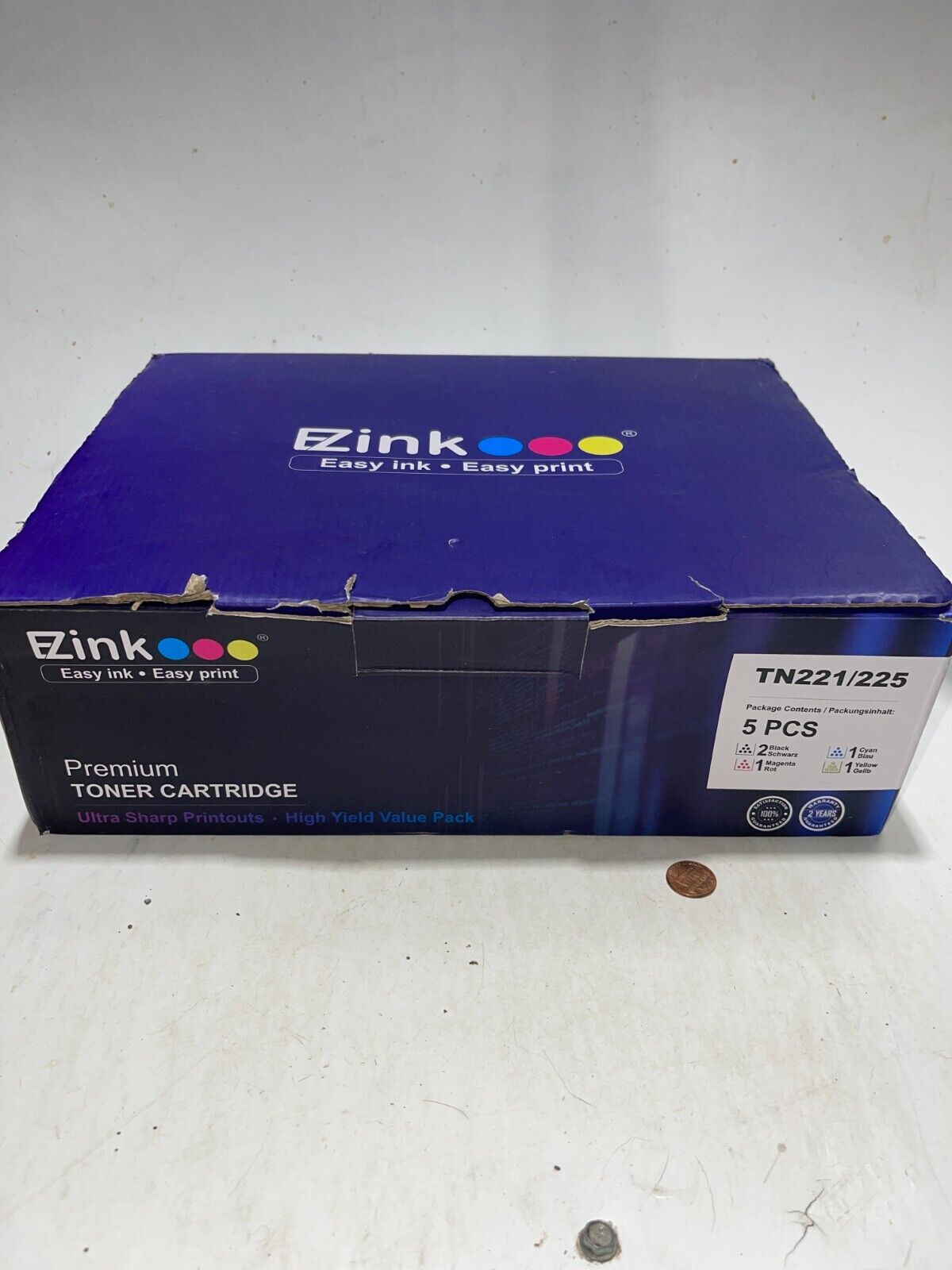 5 Pack EZink TN221/225 Compatible  Toner For Brother TN221 TN225